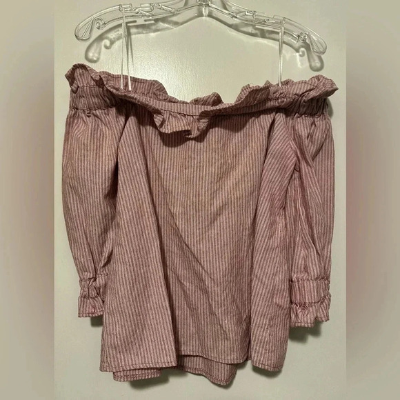 Ellison red stripe off the shoulder blouse - Picture 6 of 6